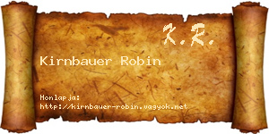 Kirnbauer Robin névjegykártya
